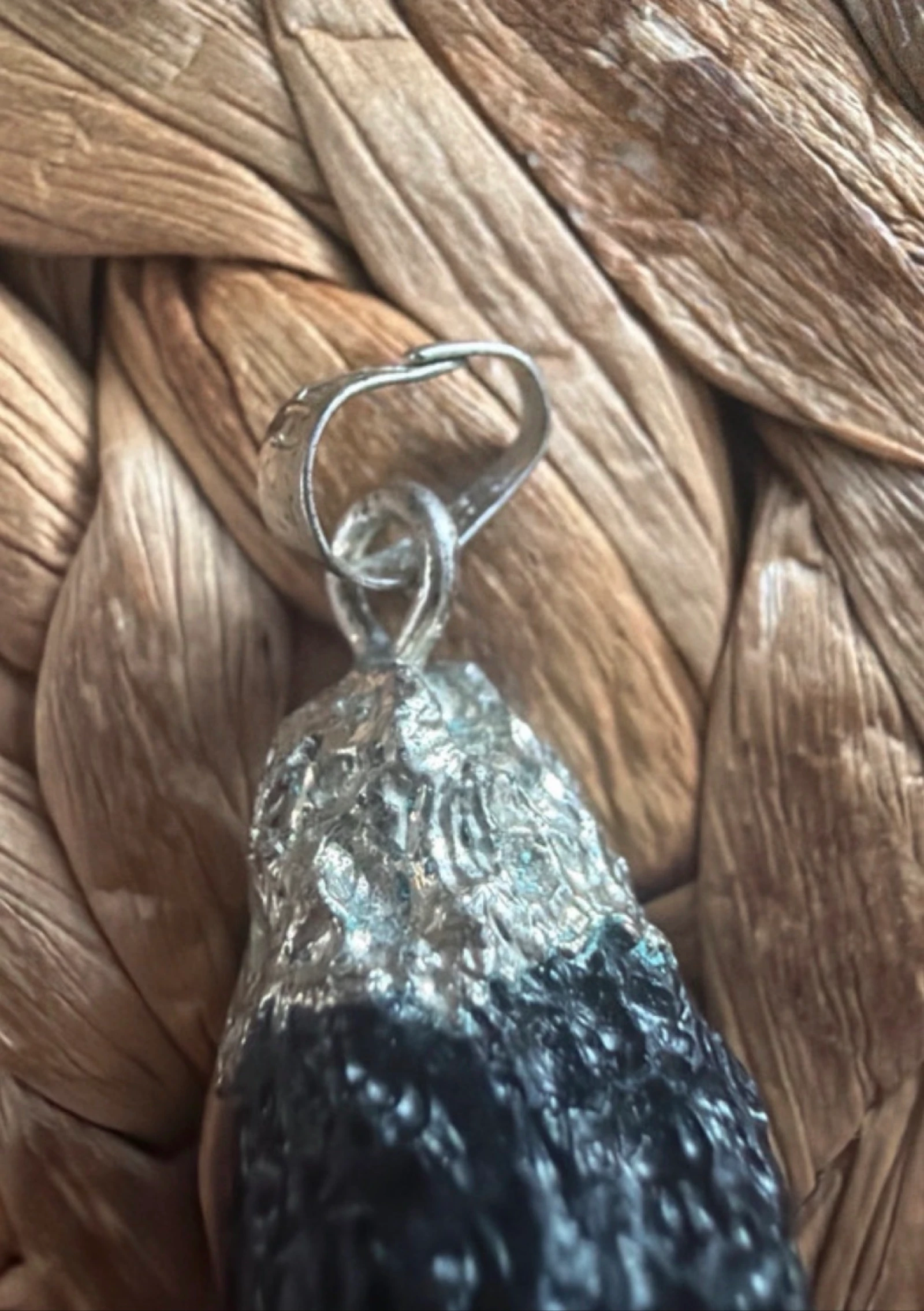 Handmade pendant with natural black tektite 🖤 – photo 2